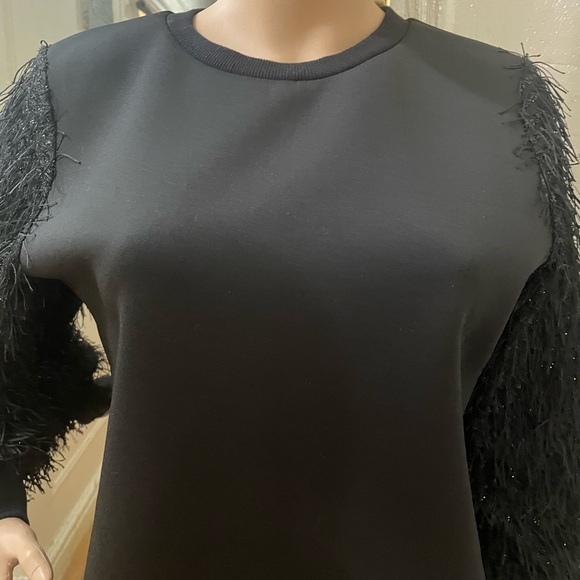 Gracia Black Feather Sleeve Sweatshirt - Picture 3 of 13
